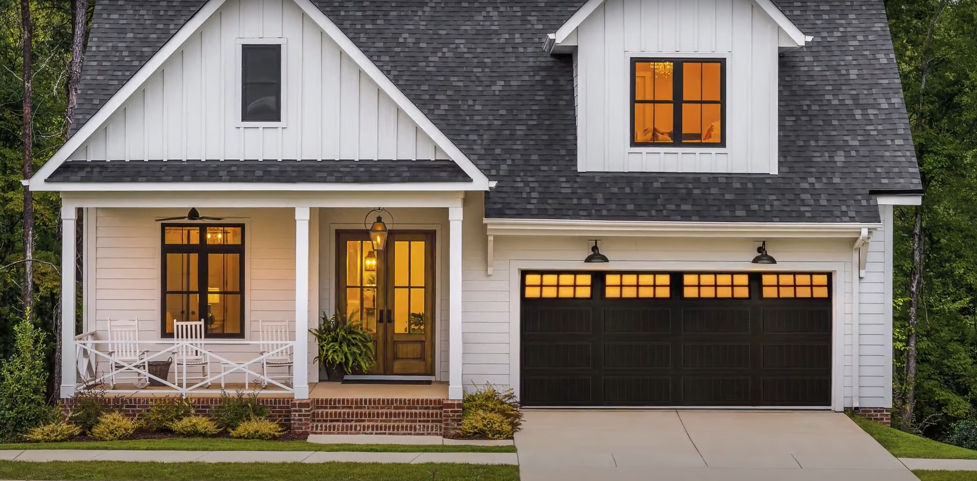 Modern custom garage door with a sleek finish.
